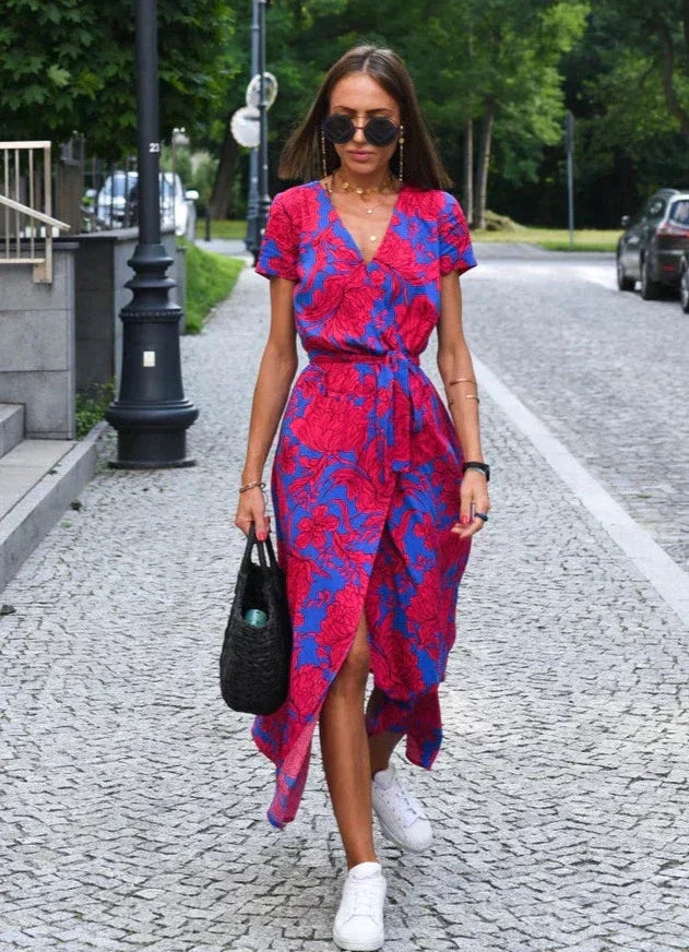Camille | Femme Robe D'Été Longue Imprimé Floral Élégante 6