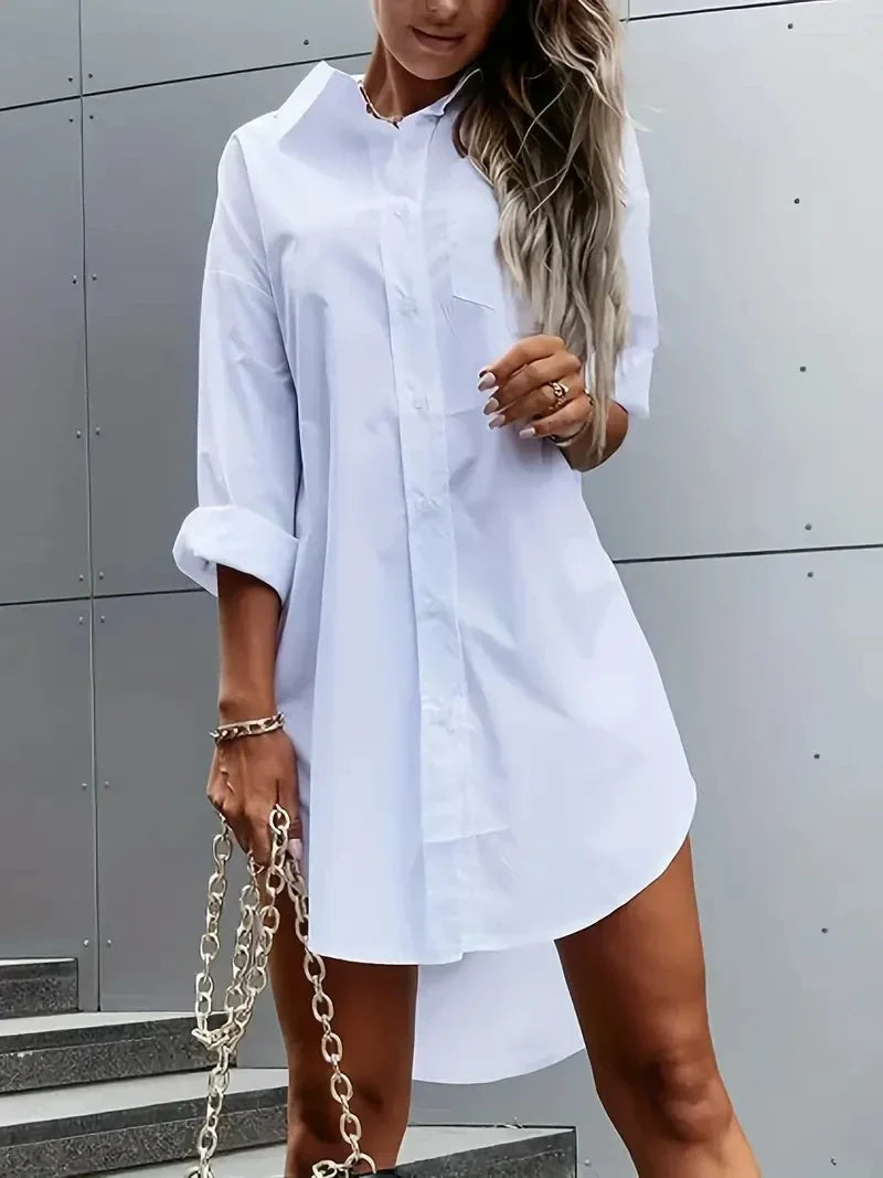Camille | Femme Robe Chemise Longue en Coton-Lin Imprimé Floral 1