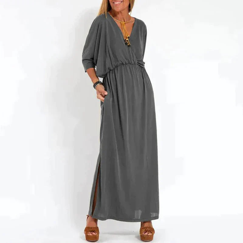 Camille | Femme Robe Longue Bohème Fleurie avec Ceinture Définissante 3
