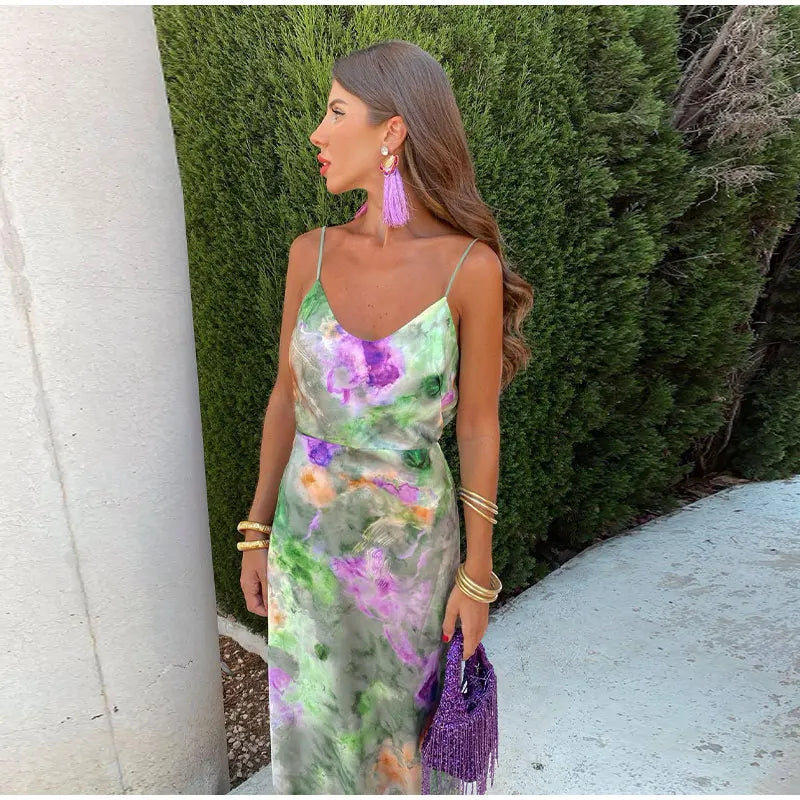 Gabrielle | Femme Robe Longue de Soirée Imprimé Batik avec Écharpe Amovible 1