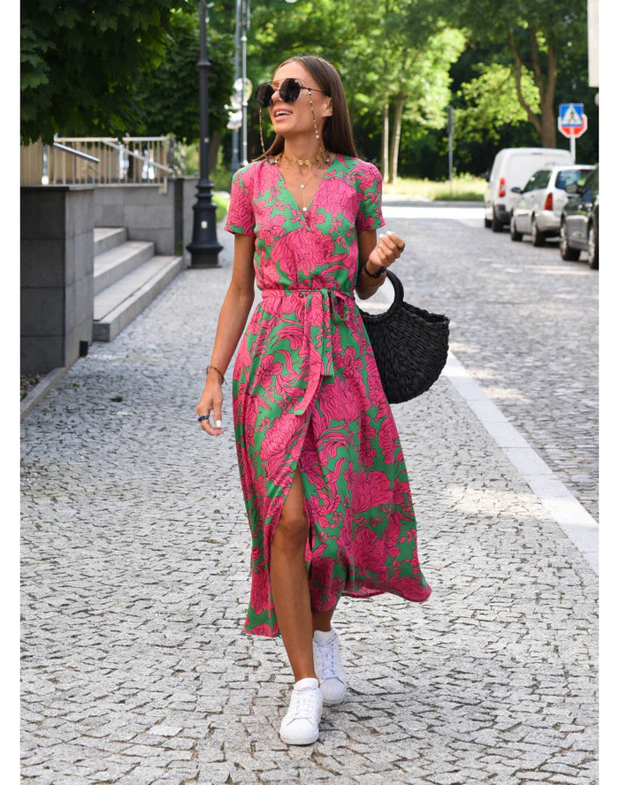 Camille | Femme Robe D'Été Longue Imprimé Floral Élégante 1