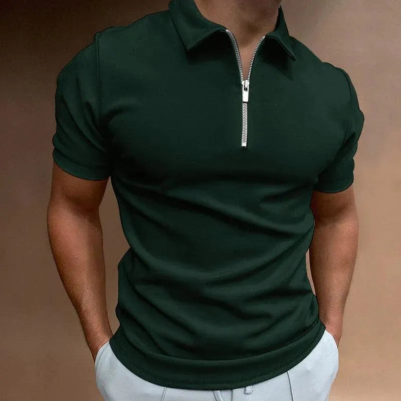 Jules | Homme Polo Zippé Coupe Ajustée Manches Courtes-5