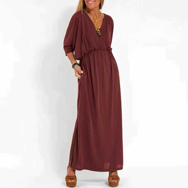 Camille | Femme Robe Longue Bohème Fleurie avec Ceinture Définissante 4