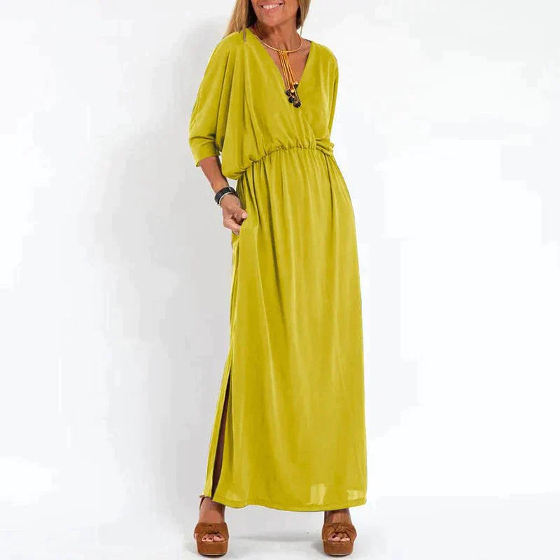 Camille | Femme Robe Longue Bohème Fleurie avec Ceinture Définissante 5