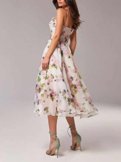 Margaux | Femme Robe Asymétrique Imprimée Floral-3
