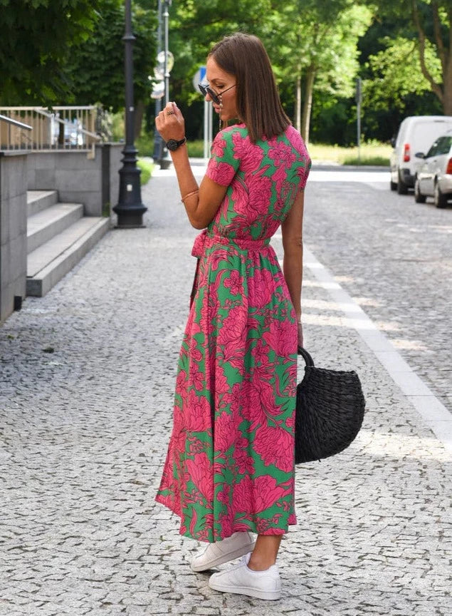Camille | Femme Robe D'Été Longue Imprimé Floral Élégante 4