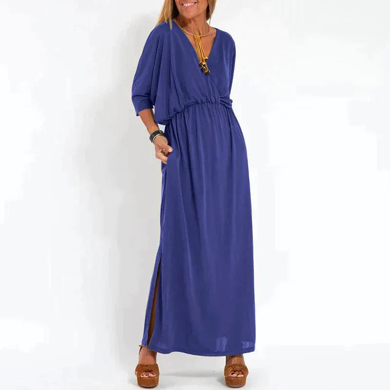 Camille | Femme Robe Longue Bohème Fleurie avec Ceinture Définissante 6