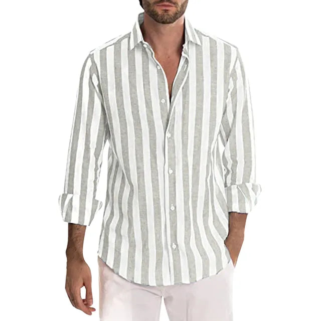 Jules | Homme Chemise En Lin Coupe Décontractée Tissu Léger Respirant-4