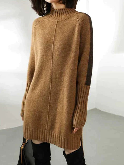 Gabrielle | Femme Robe Pull Longue Col Roulé en Maille Douce 3