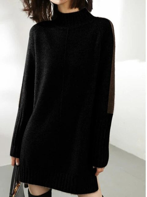 Gabrielle | Femme Robe Pull Longue Col Roulé en Maille Douce 5