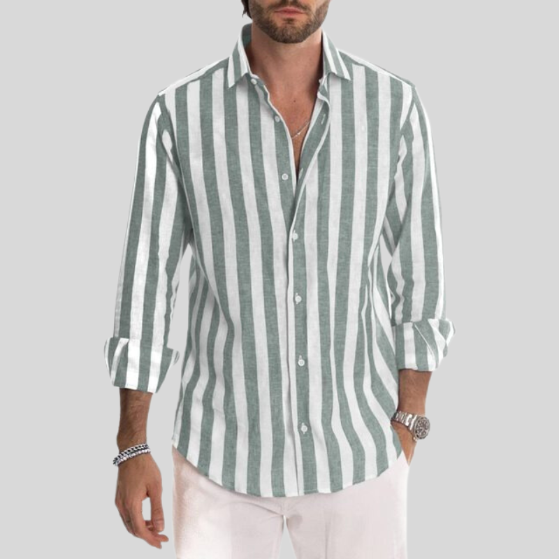 Hugo | Homme Chemise Décontractée Rayée Col Pointu Tissu Léger-6