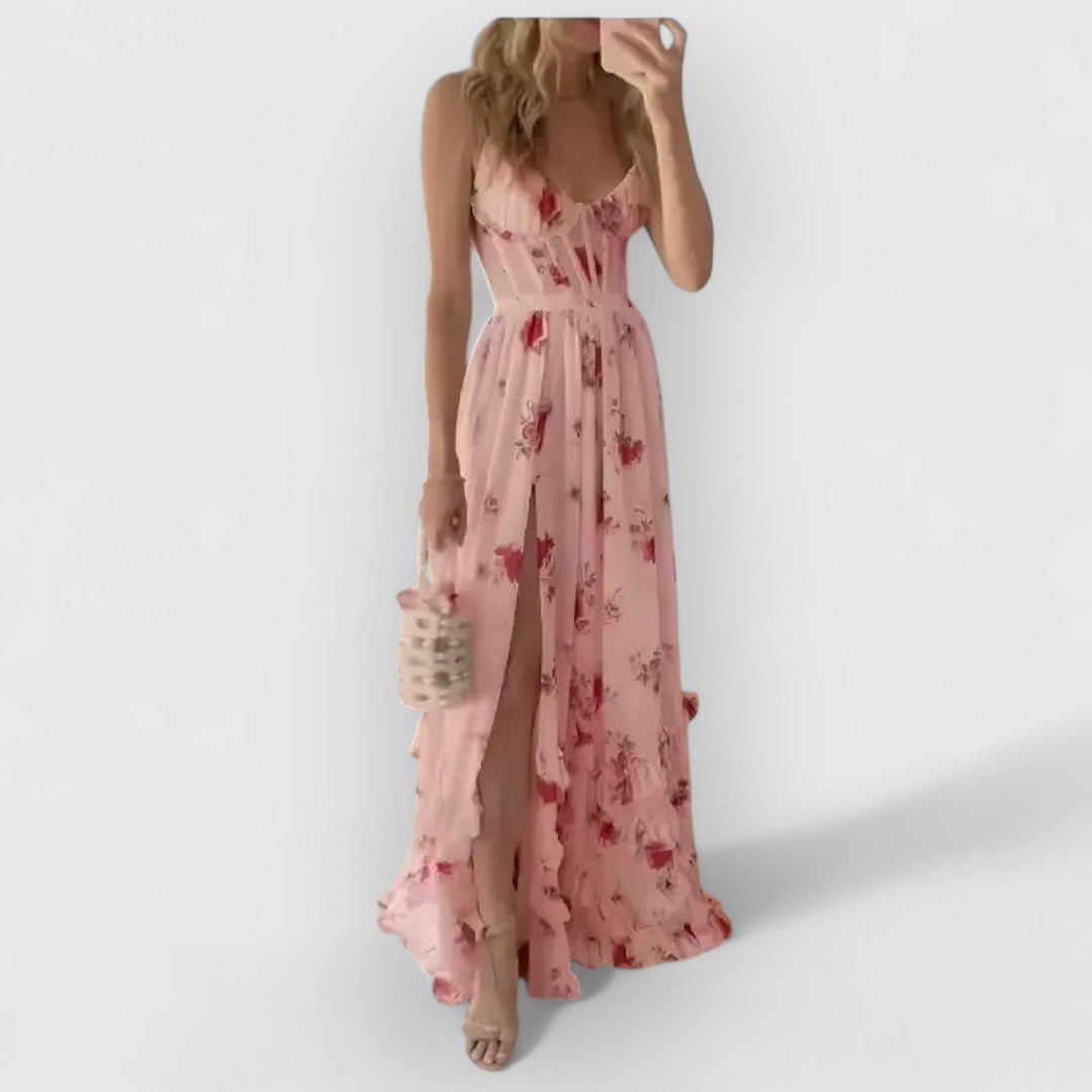 Margaux | Femme Robe Longue Fleurie Imprimé Floral Chic-2