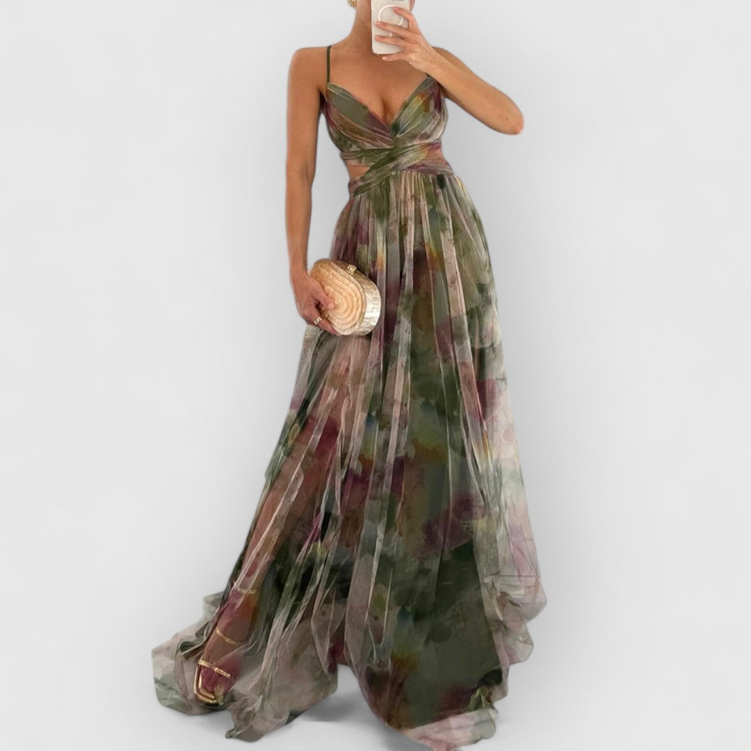 Gabrielle | Femme Robe Longue Fleurie Été Imprimé Floral-2