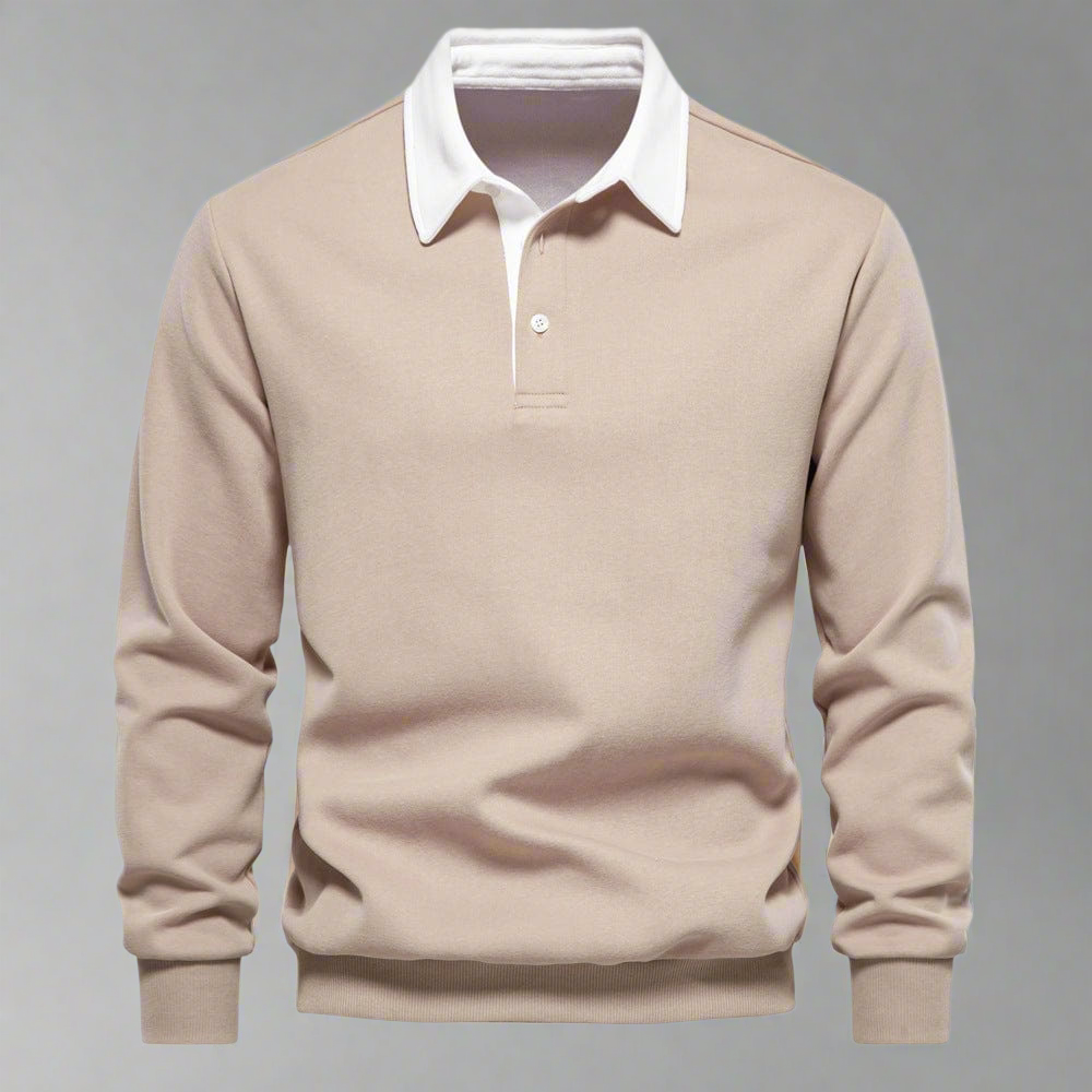 Variant image for Maxime | Homme Pull Classique Noir Col Blanc Chic-15
