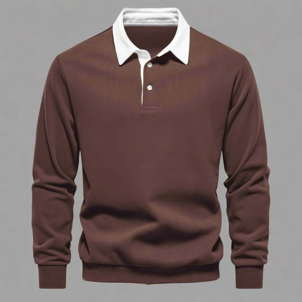 Variant image for Maxime | Homme Pull Classique Noir Col Blanc Chic-43