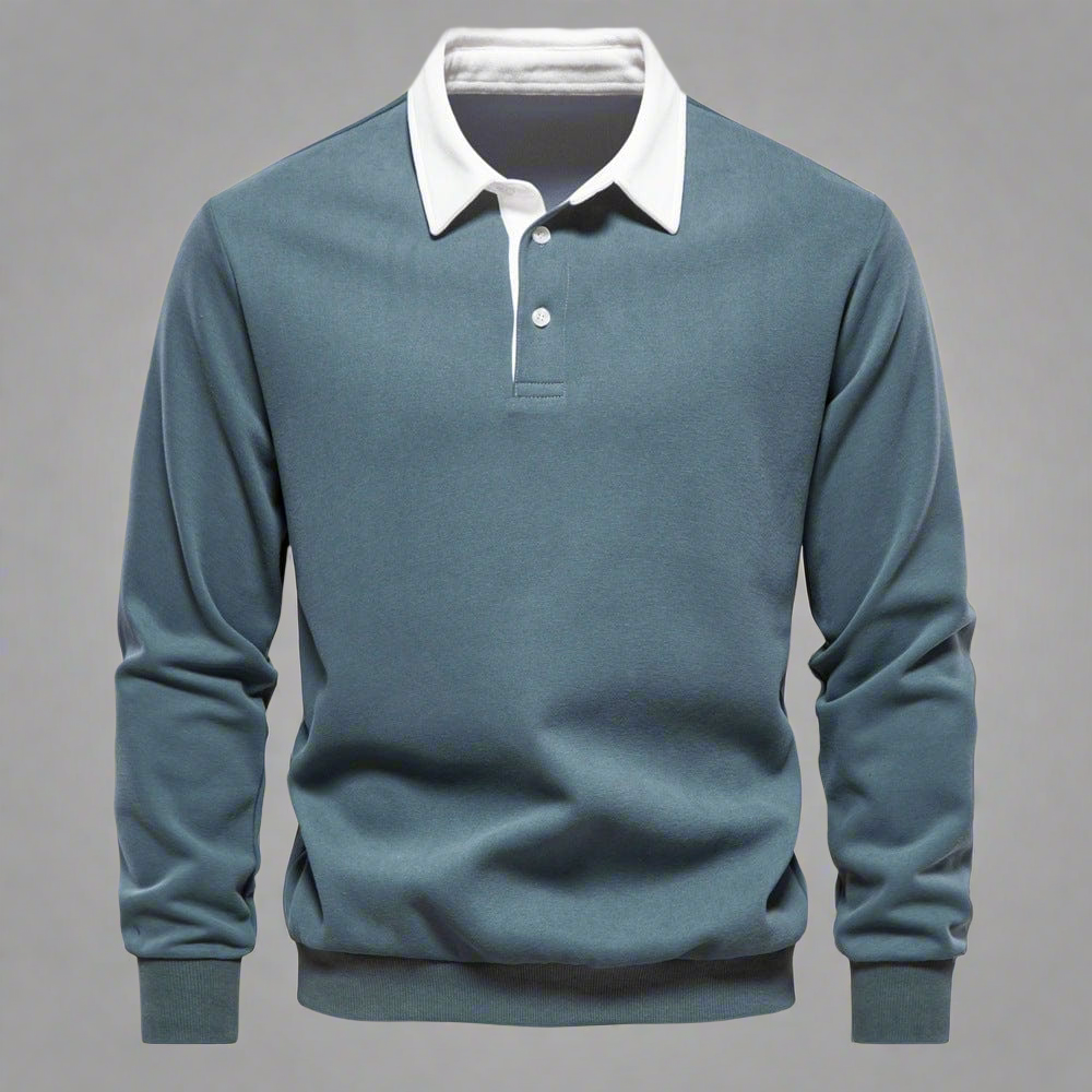 Variant image for Maxime | Homme Pull Classique Noir Col Blanc Chic-36