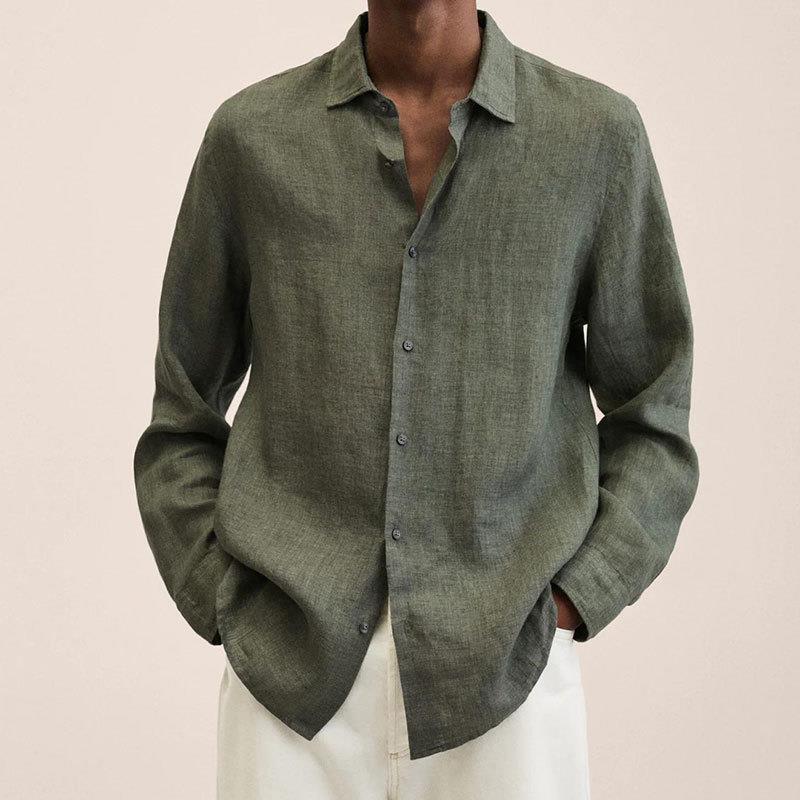 Variant image for Maxime | Homme Chemise en Lin Classique Col Craquant Respirant-36