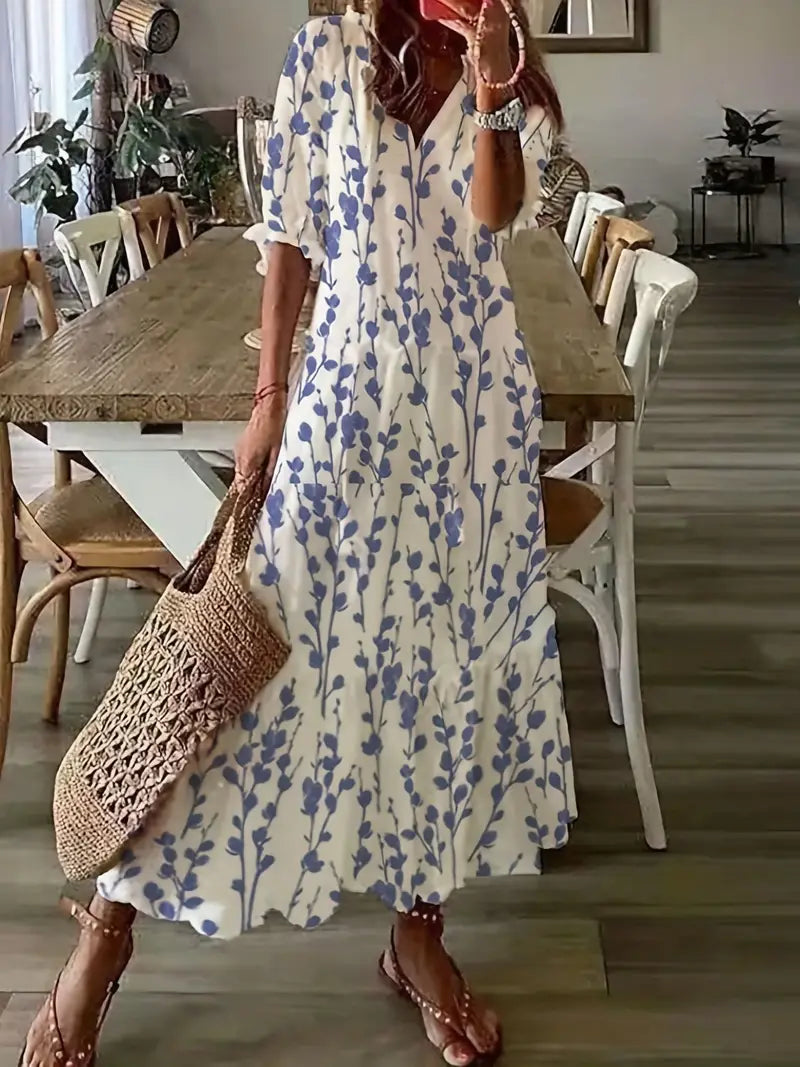 Amélie | Femme Robe Midi Imprimé Floral Bohème 2