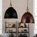 dome-suspension-fer-forge-noir-et-cable-effet-rouille