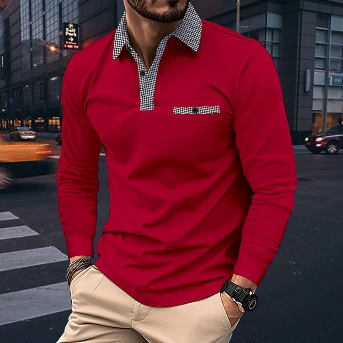 Variant image for Jules | Homme Polo Manche Longue Coupe Ajustée Tissu Doux et Respirant-1