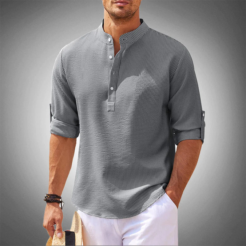 Variant image for Hugo | Homme Chemise Décontractée en Coton Aéré Col Montant-41