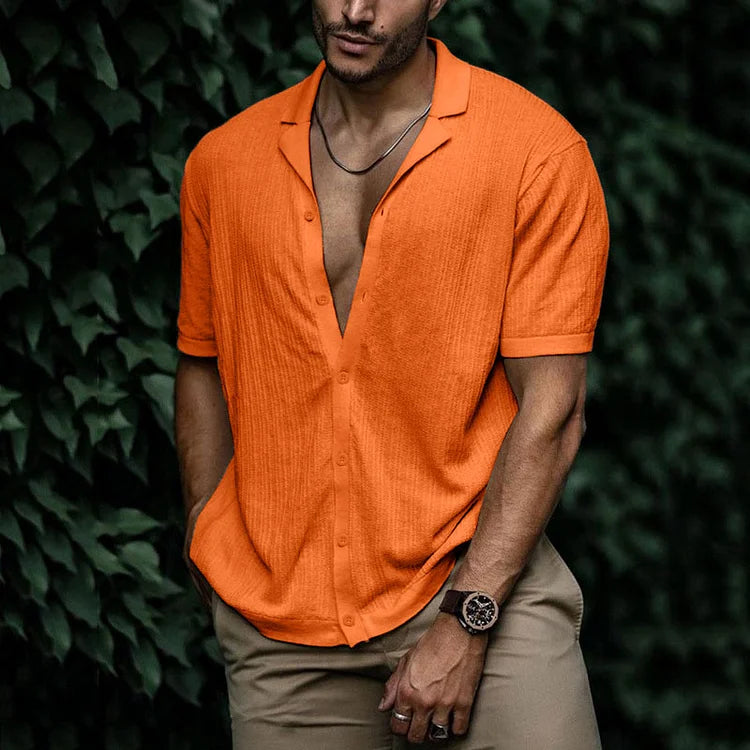 Maxime | Homme Chemise en Lin à Col Craquant Style Décontracté-6
