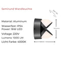 applique-murale-exterieure-etanche-14W-220V-lumiero-eclairage-extérieur-gris