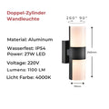 applique-murale-exterieure-etanche-14W-220V-lumiero-eclairage-extérieur-gris