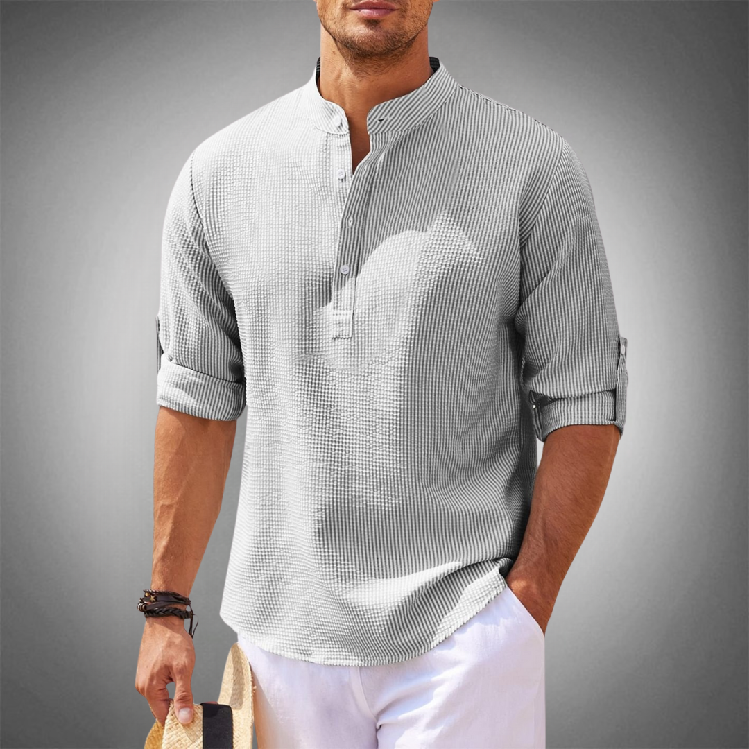 Variant image for Hugo | Homme Chemise Décontractée en Coton Aéré Col Montant-49