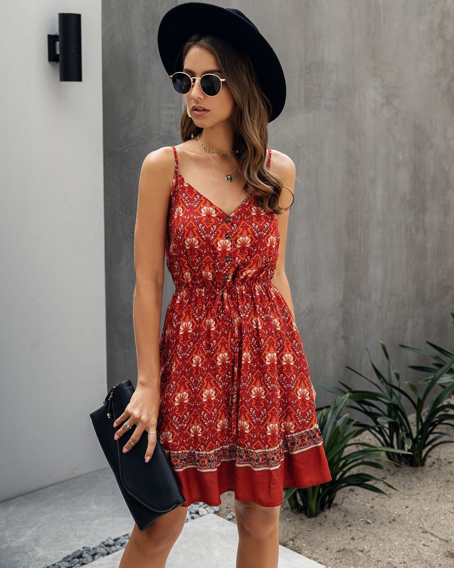 Camille | Femme Robe d'Été Chic Imprimé Floral Évasée 1