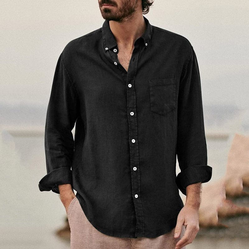 Jules | Homme Chemise En Lin Décontractée Avec Poche Et Détails Élégants-4