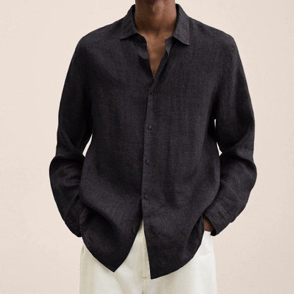 Maxime | Homme Chemise en Lin Classique Col Craquant Respirant-2