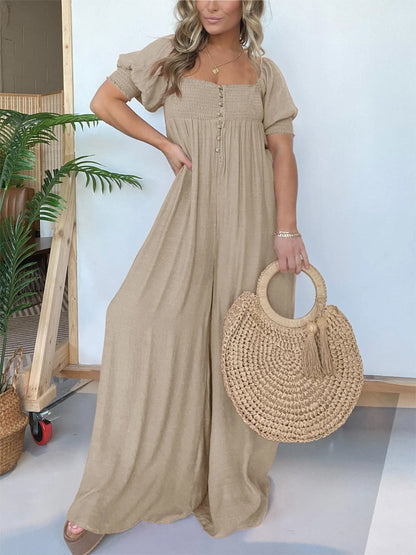 Margaux | Femme Robe Longue Smockée à Détails Boutonnés 5