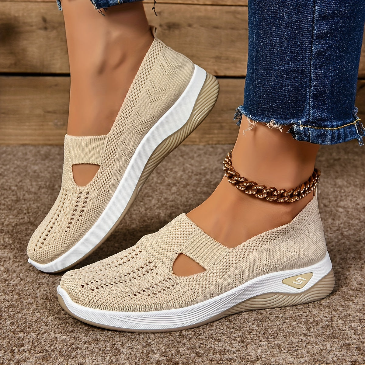 Variant image for Camille | Femme Chaussures Antidérapantes avec Semelles Amovibles et Tissu Stretch-10