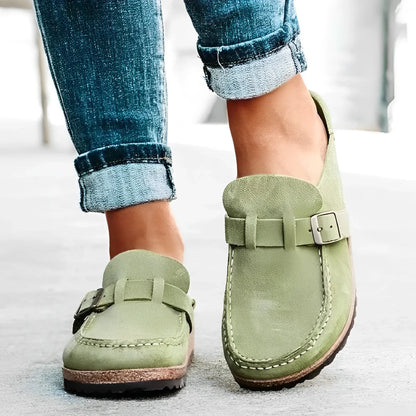Gabrielle | Femme Sandale Vintage en Daim avec Semelle en Liège Antidérapante 1
