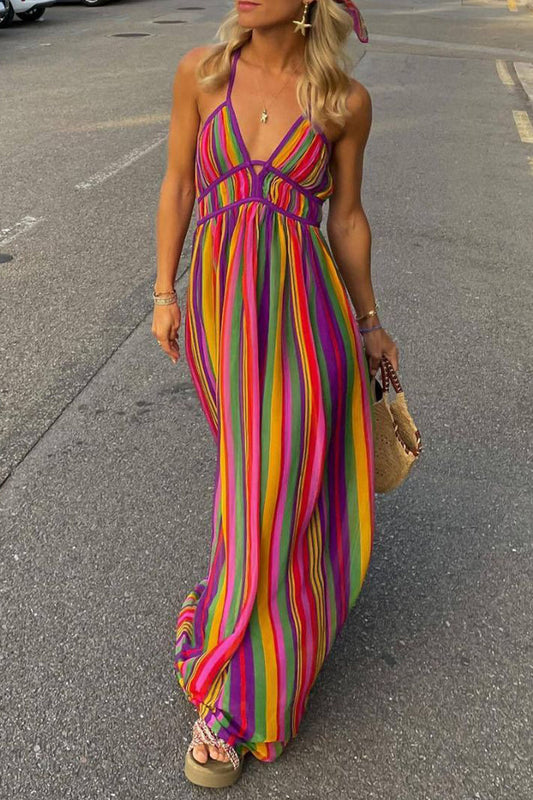 Camille | Femme Robe Longue Bohème Imprimé Floral Été-1