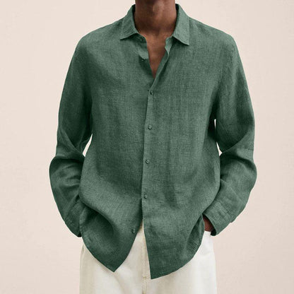 Maxime | Homme Chemise en Lin Classique Col Craquant Respirant-6