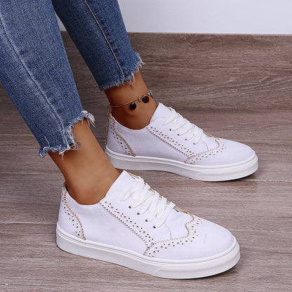 Léa | Femme Sneakers Semelle Plate Élégantes à Lacets 5