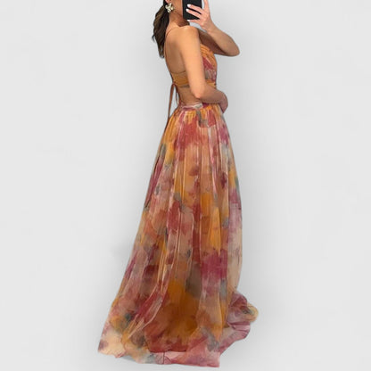 Gabrielle | Femme Robe Longue Fleurie Été Imprimé Floral-6