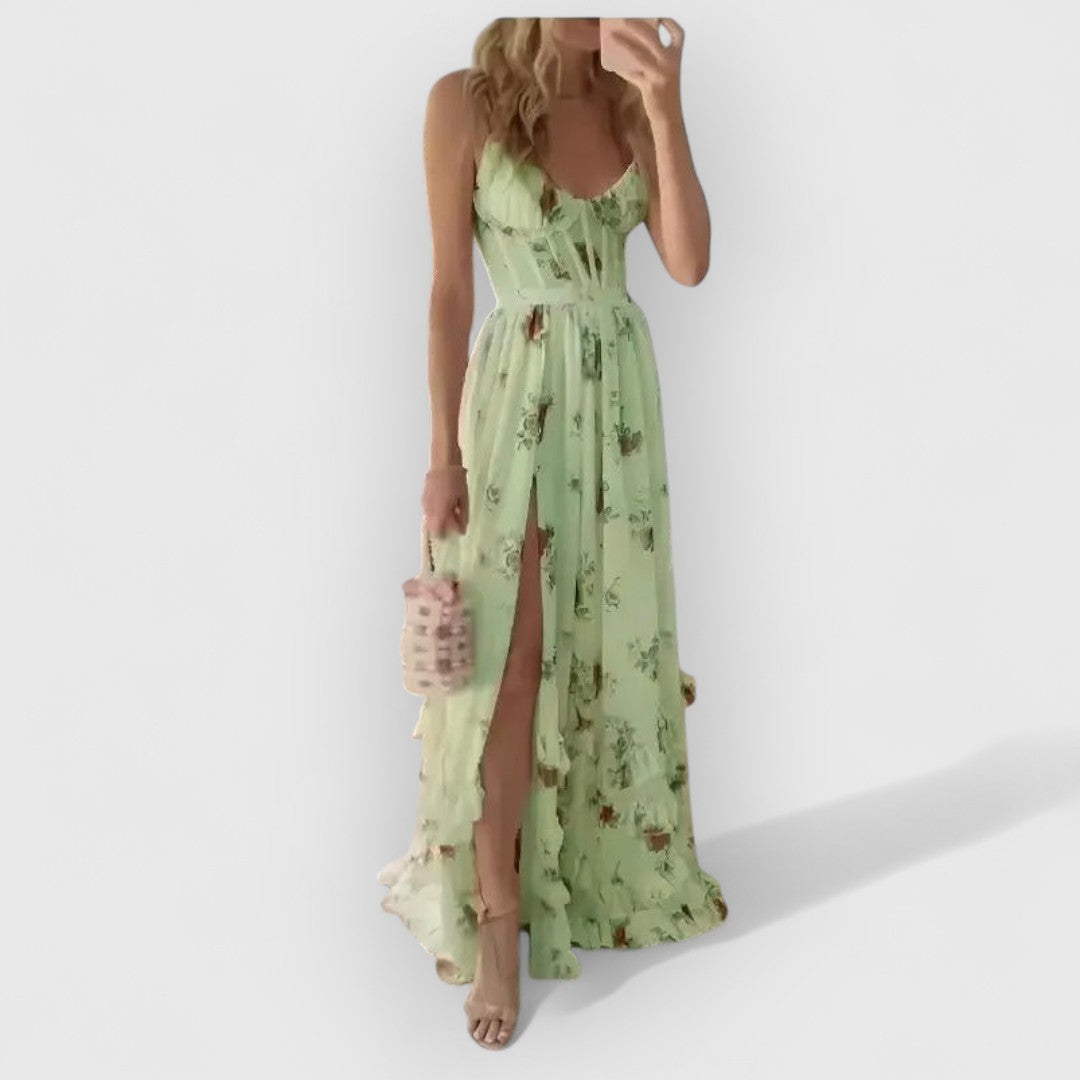 Margaux | Femme Robe Longue Fleurie Imprimé Floral Chic-3