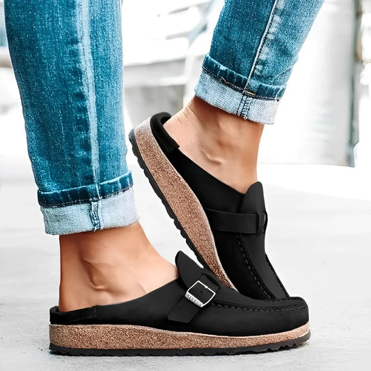 Camille | Femme Sandales Cuir Semi-Ouvertes avec Semelle en Liège 1