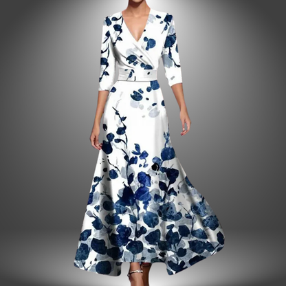 Camille | Femme Robe Longue Été Imprimé Floral Élégante-3