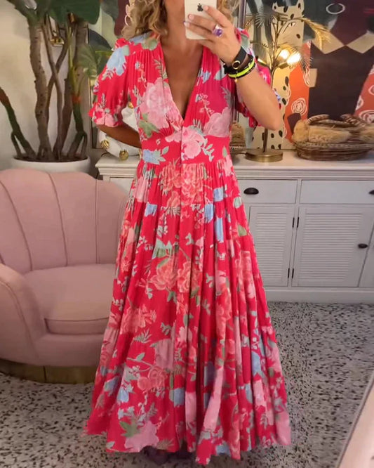 Gabrielle | Femme Robe d'Été Chic Longue Imprimée Floral-1