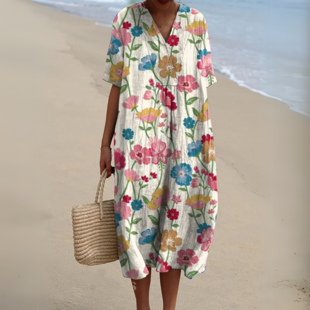 Variant image for Camille | Femme Robe d'Été Longue Imprimé Floral Élégante-13