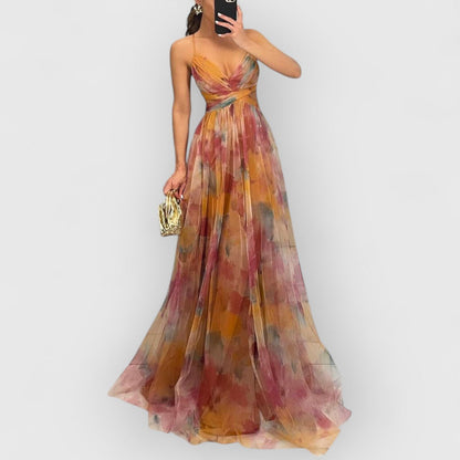Gabrielle | Femme Robe Longue Fleurie Été Imprimé Floral-1
