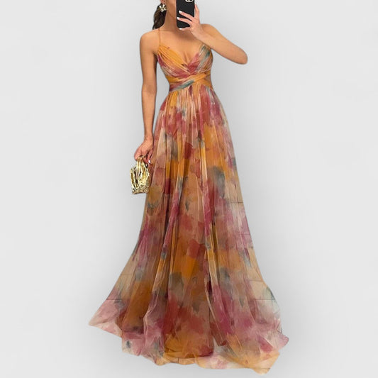Gabrielle | Femme Robe Longue Fleurie Été Imprimé Floral-1