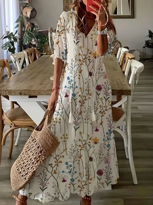 Amélie | Femme Robe Midi Imprimé Floral Bohème 1
