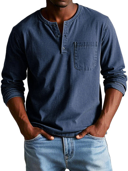Variant image for Florian | Homme Chemise Vintage Col Henley en Coton Durable-43