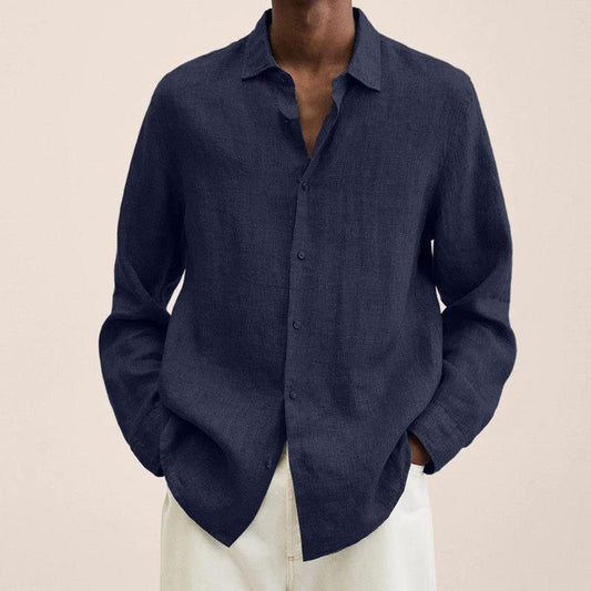 Maxime | Homme Chemise en Lin Classique Col Craquant Respirant-1