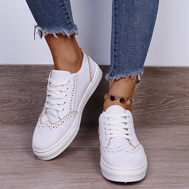 Léa | Femme Sneakers Semelle Plate Élégantes à Lacets 3